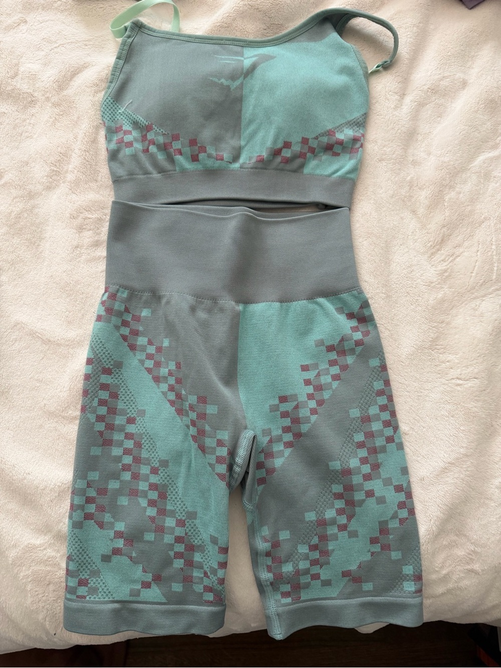 Gymshark Wtflex Cyborg Seamless Bra and Cycling Shorts Set